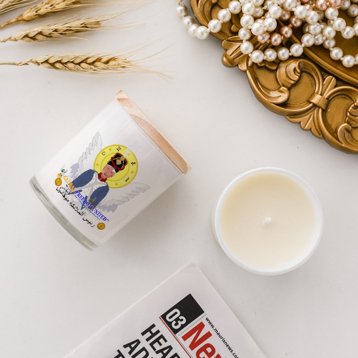 Scented Soy Candle Global Freedom United Archangel Michael Arabic V3