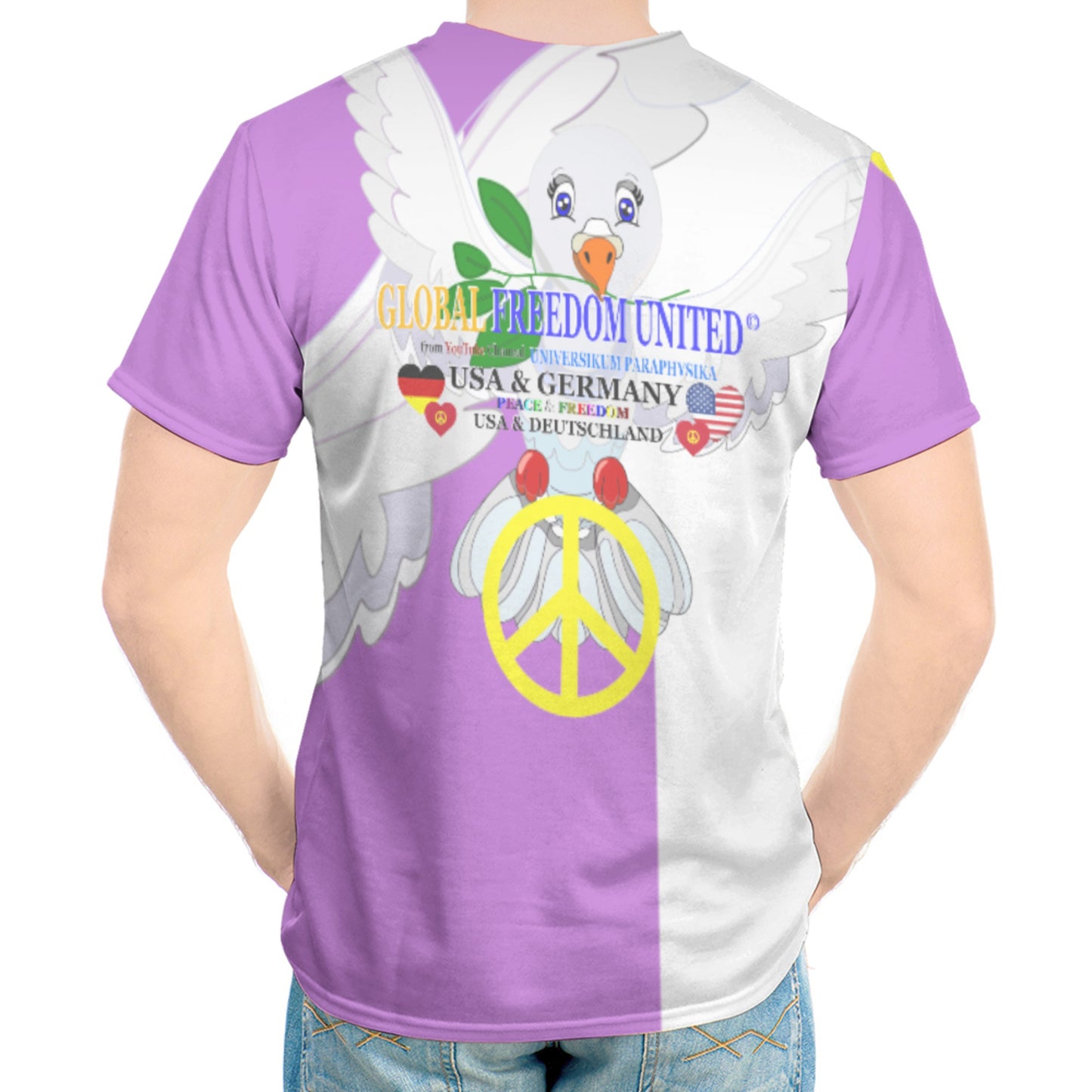 Men´s T-shirt GLOBAL FREEDOM UNITED© Men USA & Germany V1 Lilac