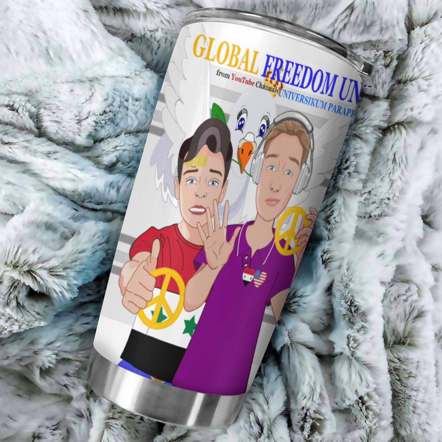 Tumbler GLOBAL FREEDOM UNITED© Men Syria & USA Grey