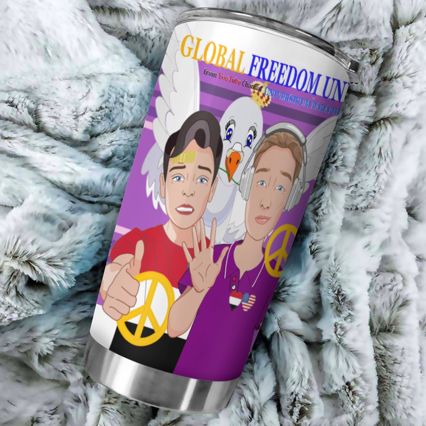 Tumbler GLOBAL FREEDOM UNITED© Men Yemen & USA Lilac