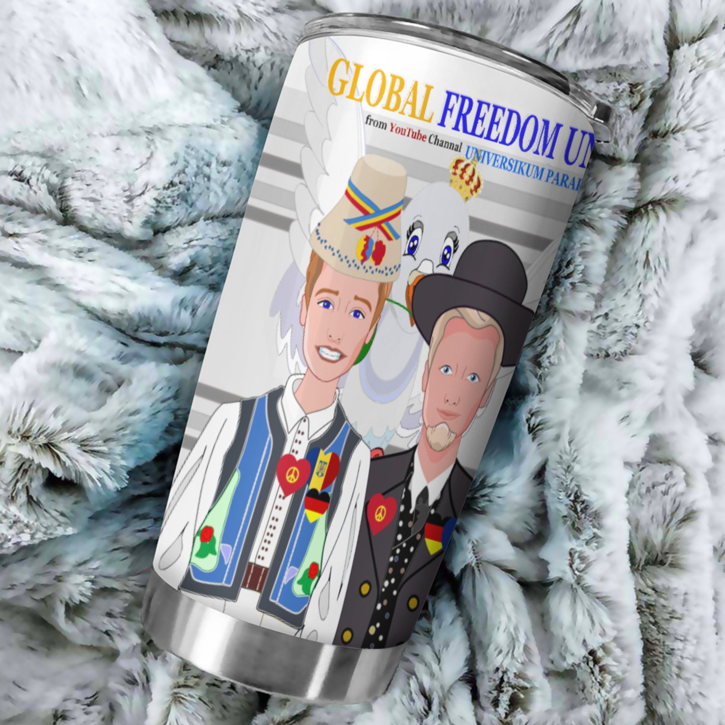 Tumbler Global Freedom United Men Romania & Germany Grey