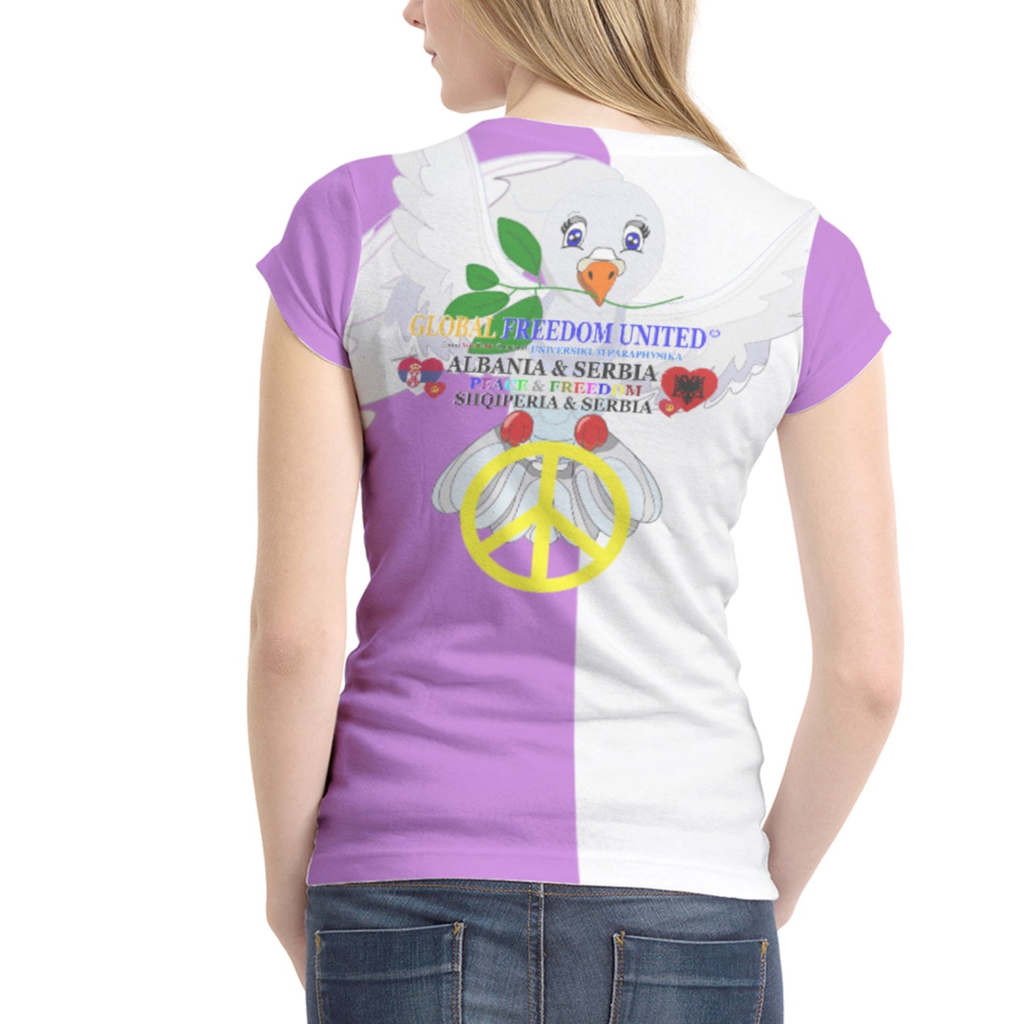 Women´s T-shirt 1 GLOBAL FREEDOM UNITED© Women Albania & Serbia Lilac