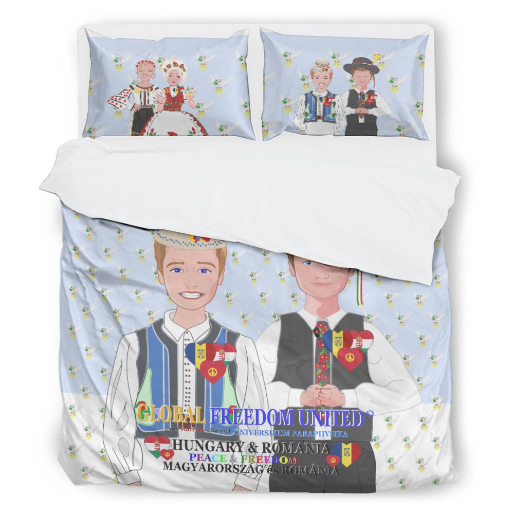 Bed Line GLOBAL FREEDOM UNITED© Men Romania & Hungary Light Blue