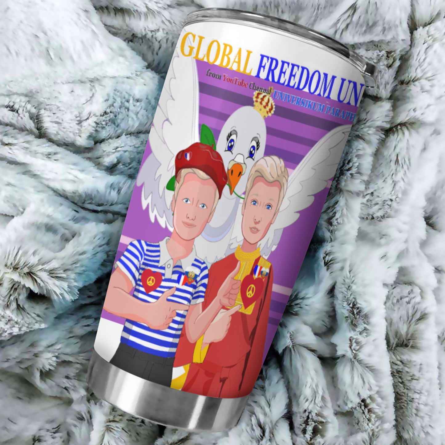 Tumbler Global Freedom United Men French & Russia Old Peace Lilac