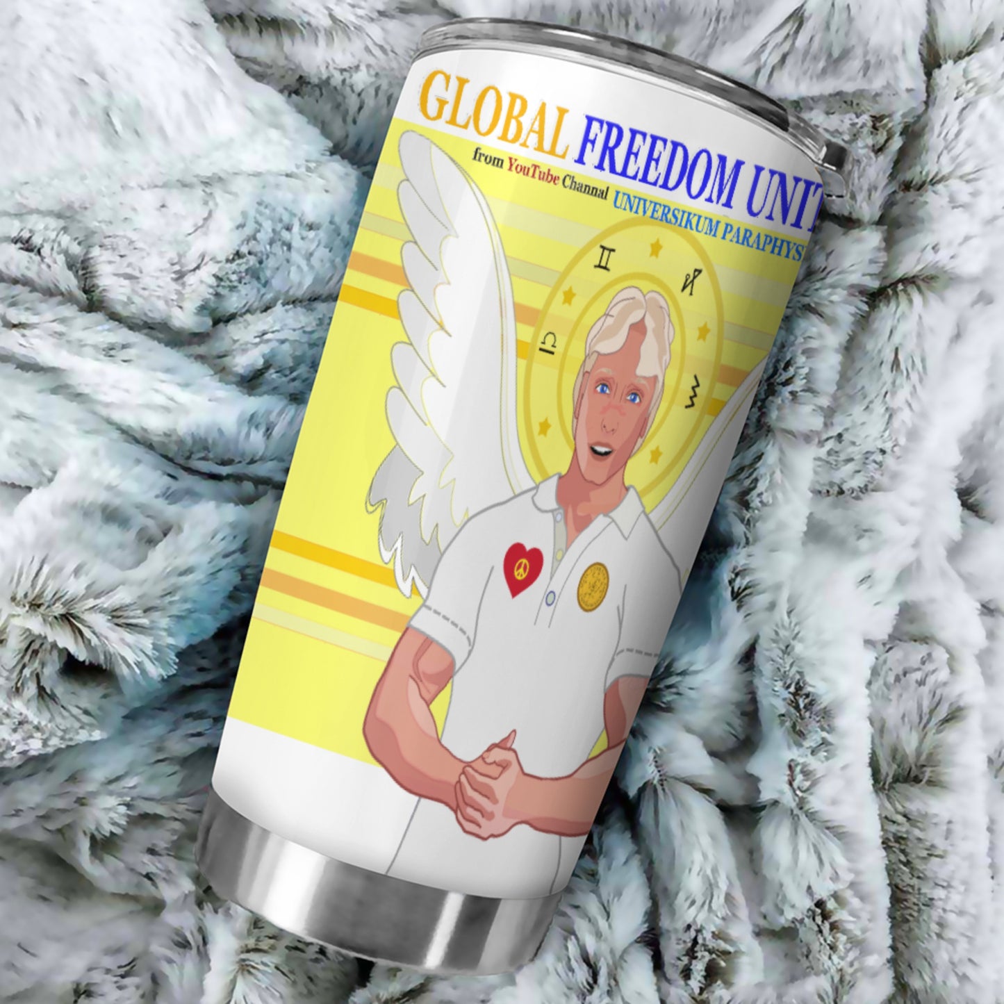 Tumbler Global Freedom United Archangel Michael Hebrew Yellow