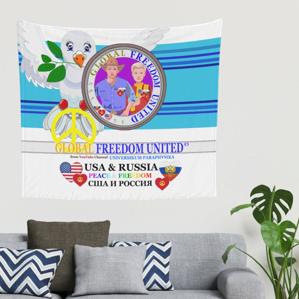 Tapestry Global Freedom United Men Usa & Russia Old Peace Blue 2