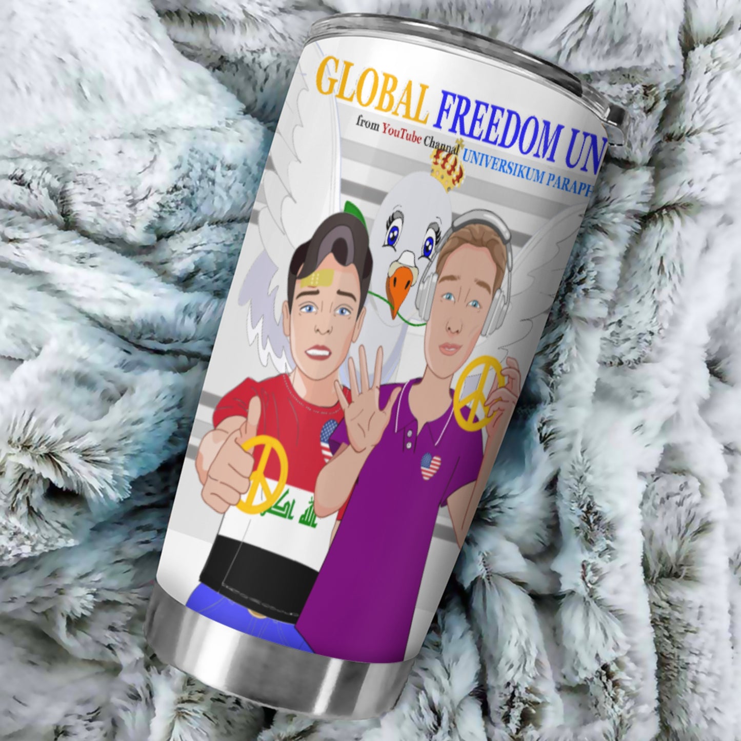 Tumbler GLOBAL FREEDOM UNITED© Men Iraq & USA Grey