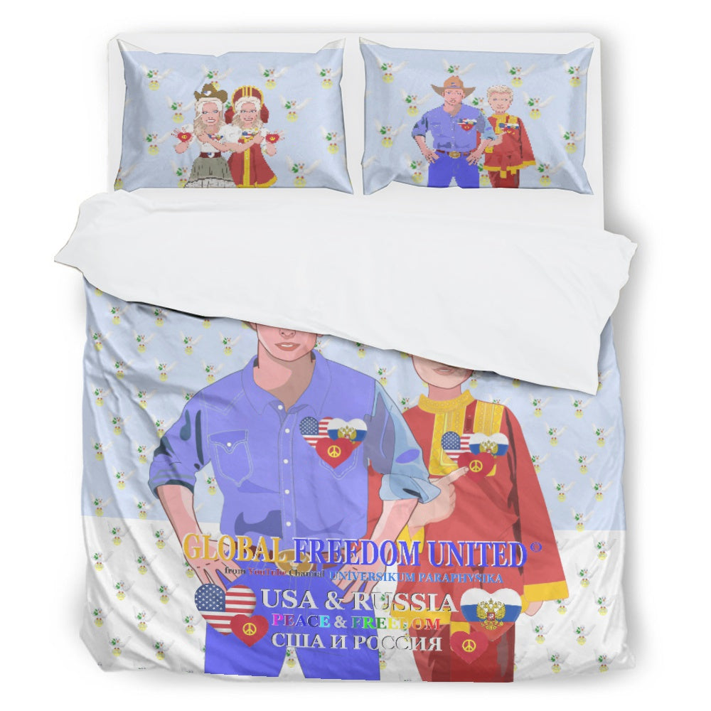 Bed Line GLOBAL FREEDOM UNITED© Men Russia & USA Light Blue