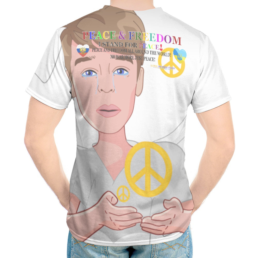 Men´s T-shirt GLOBAL FREEDOM UNITED© Men Ukraina & Russia Wight