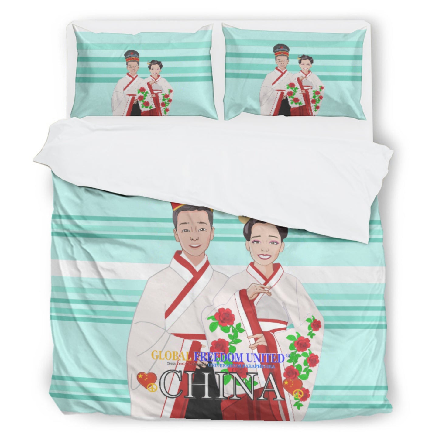 Bed Line GLOBAL FREEDOM UNITED© Couple China Light Green
