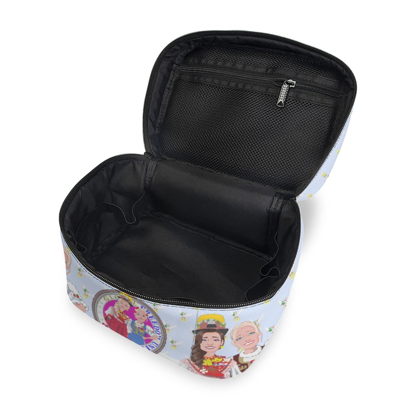 Cosmetic Bag GLOBAL FREEDOM UNITED© Women Croatia & Serbia Light Blue