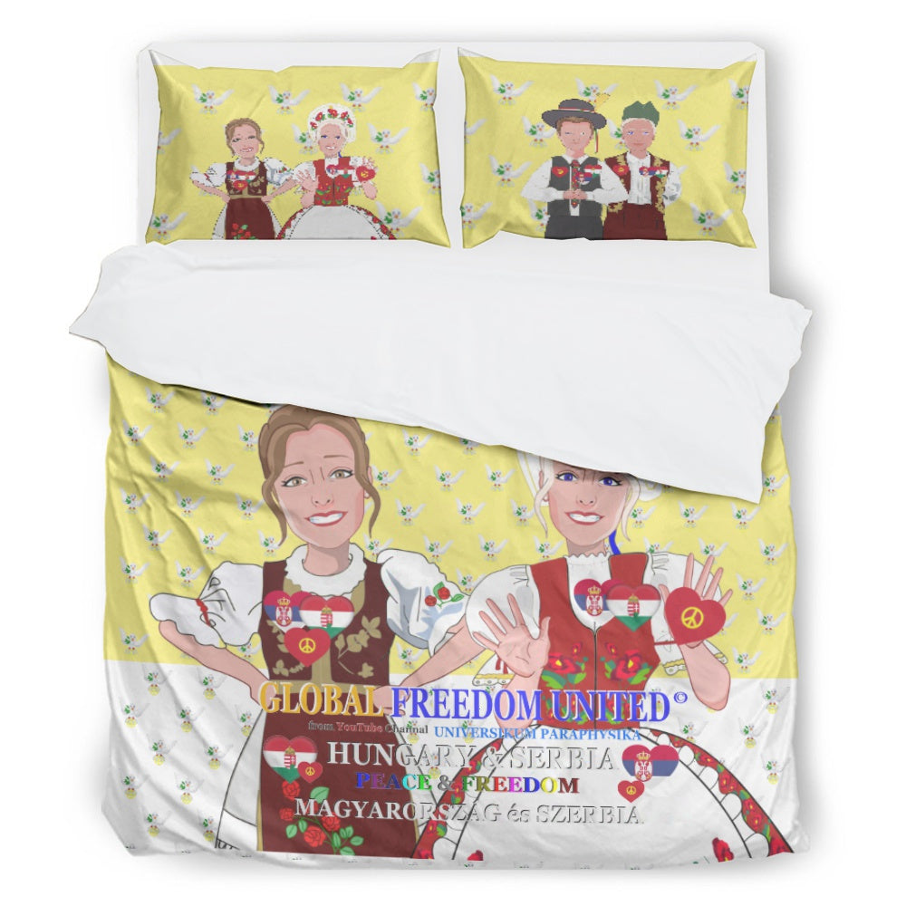 Bed Line GLOBAL FREEDOM UNITED© Women Serbia & Hungary Old Peace Yellow