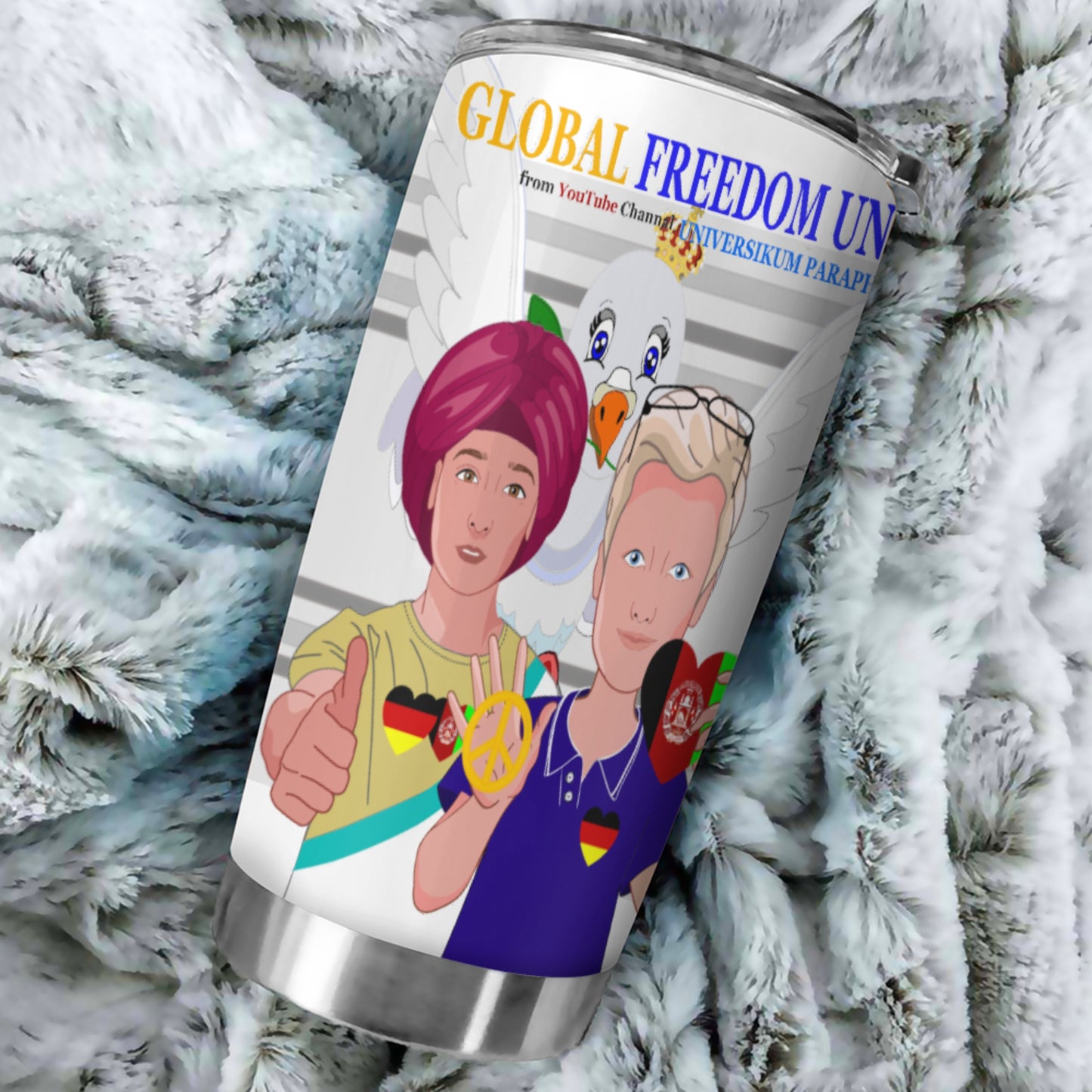 Tumbler Global Freedom United Men Afghanistan & Germany Old Peace Grey