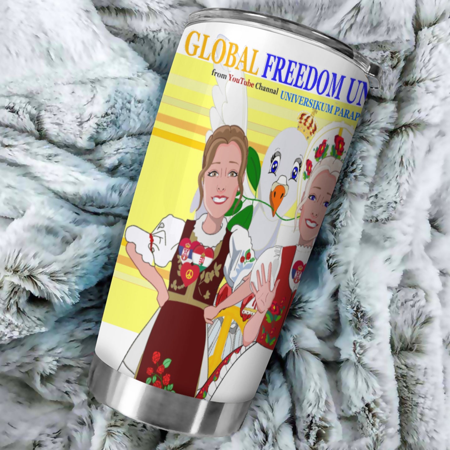 Tumbler GLOBAL FREEDOM UNITED© Women Hungary & Serbia Yellow