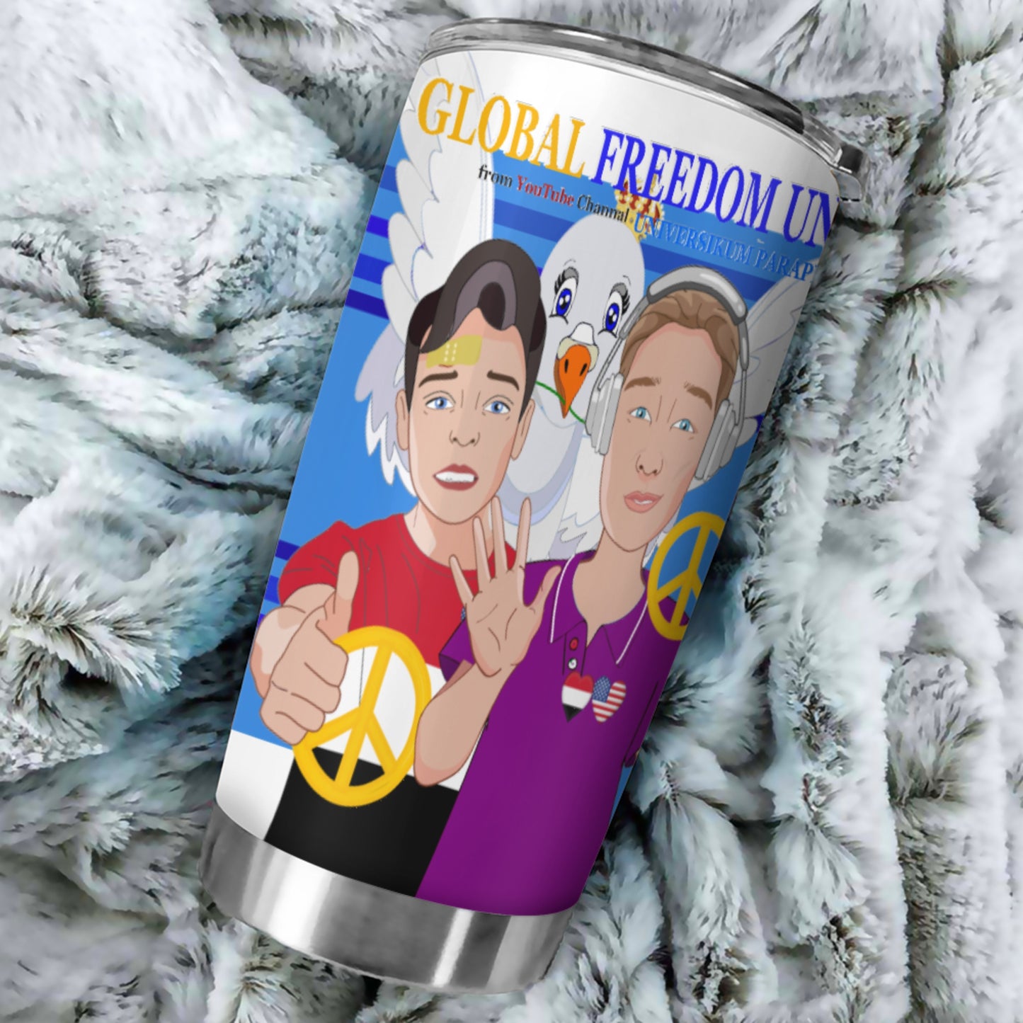 Tumbler GLOBAL FREEDOM UNITED© Men Yemen & USA Deep Blue