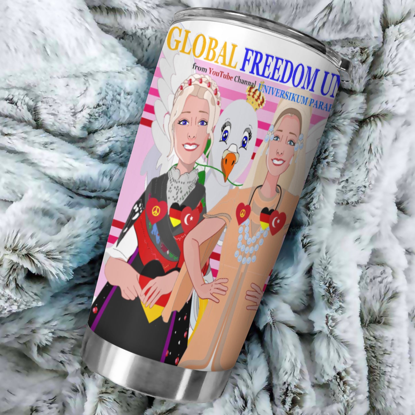 Tumbler Global Freedom United Women Germany & Turkey Old Peace Light Pink2
