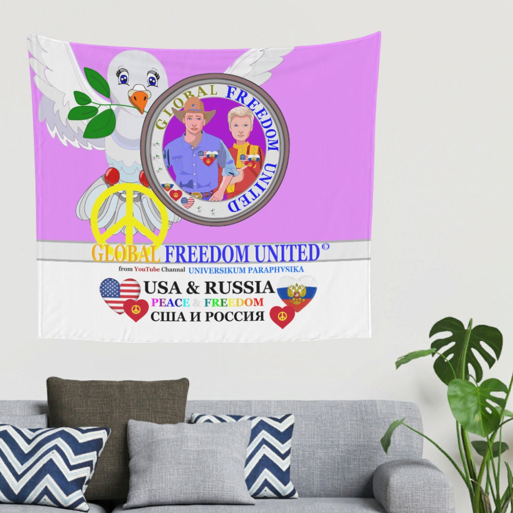 Tapestry Global Freedom United Men Usa & Russia Old Peace Lilac