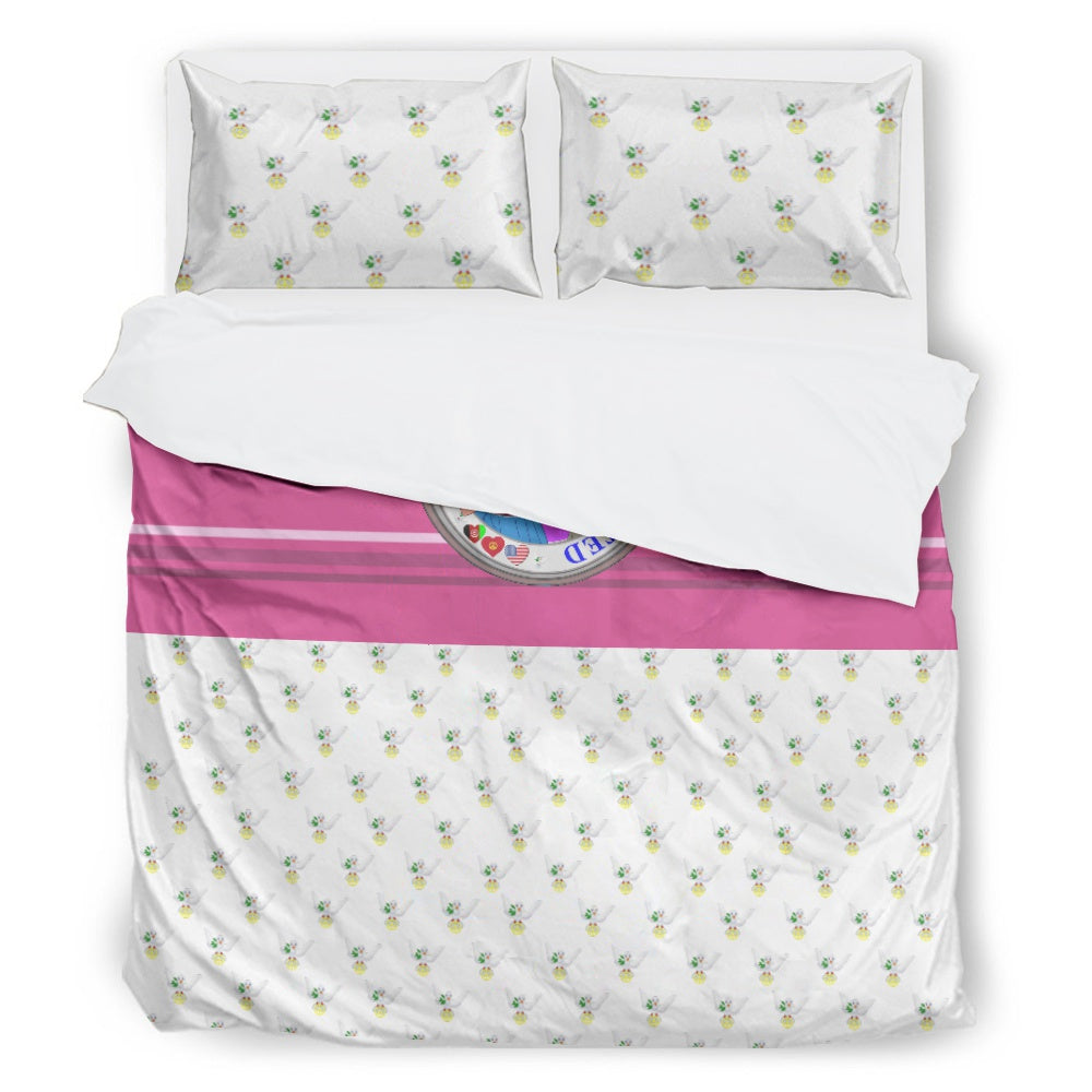 Bed Line GLOBAL FREEDOM UNITED© Women AFGHANISTAN & USA Circle Pink