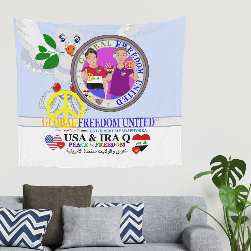 Tapestry Global Freedom United Men Iraq & Usa Old Peace Light Blue