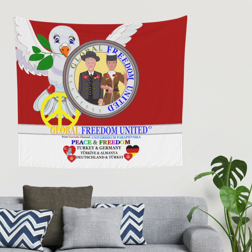 Tapestry Global Freedom United Men Turkey & Germany Old Peace Red