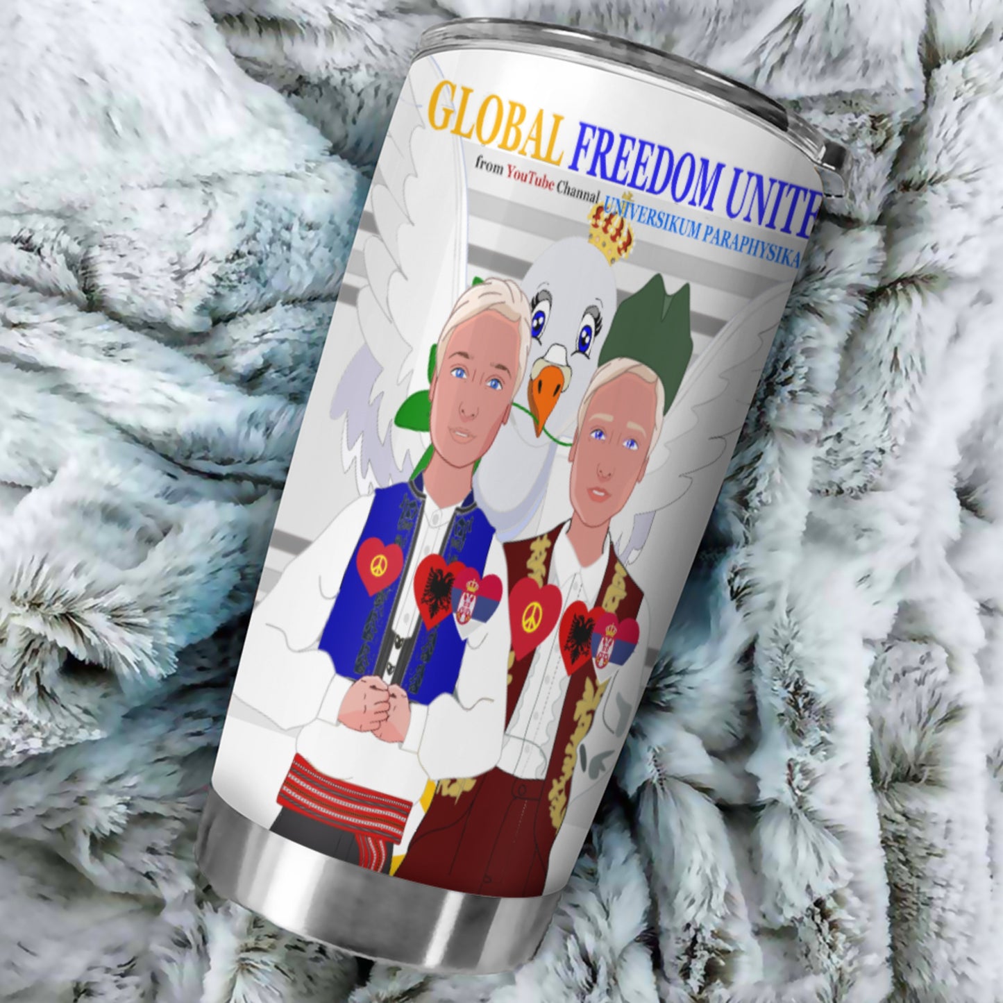 Tumbler Global Freedom United Men Albania & Serbia Old Peace Grey