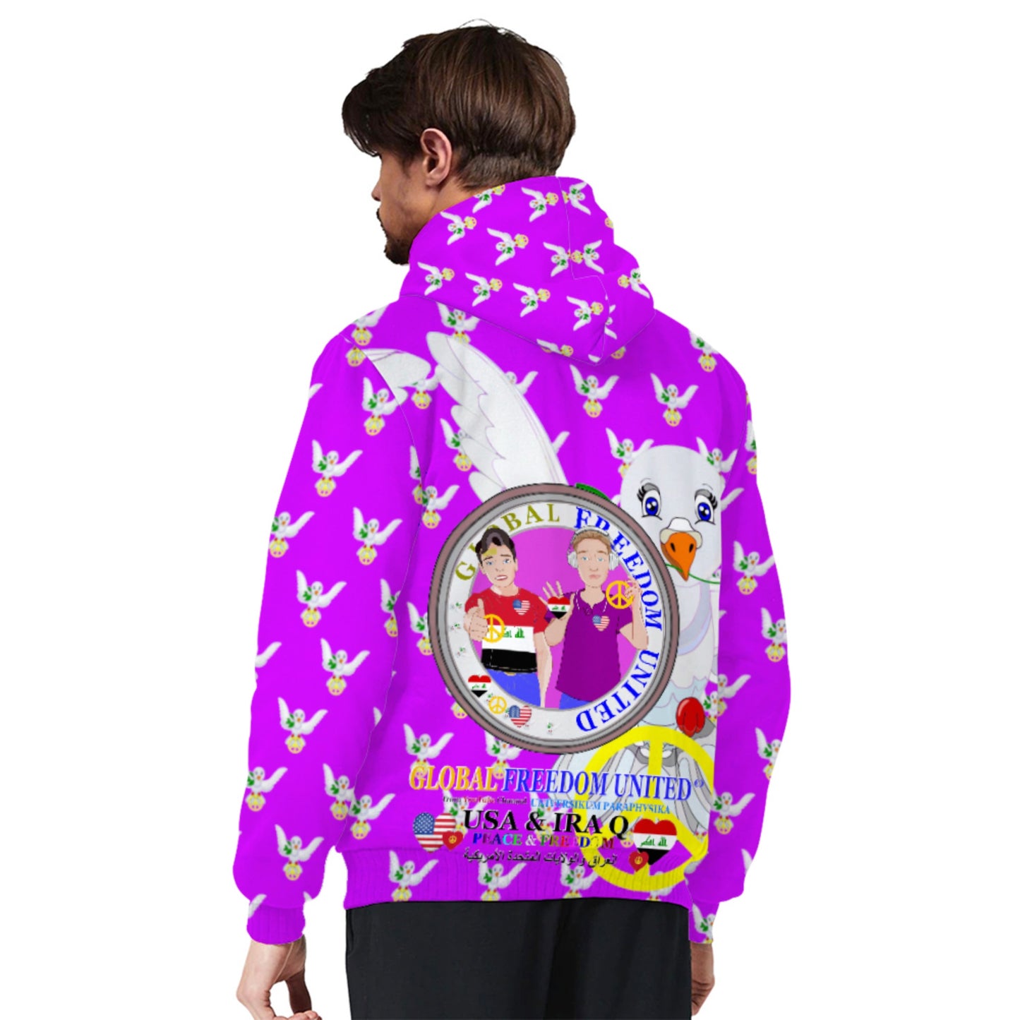 Plush Hoodie GLOBAL FREEDOM UNITED© Men Iraq & USA ilac