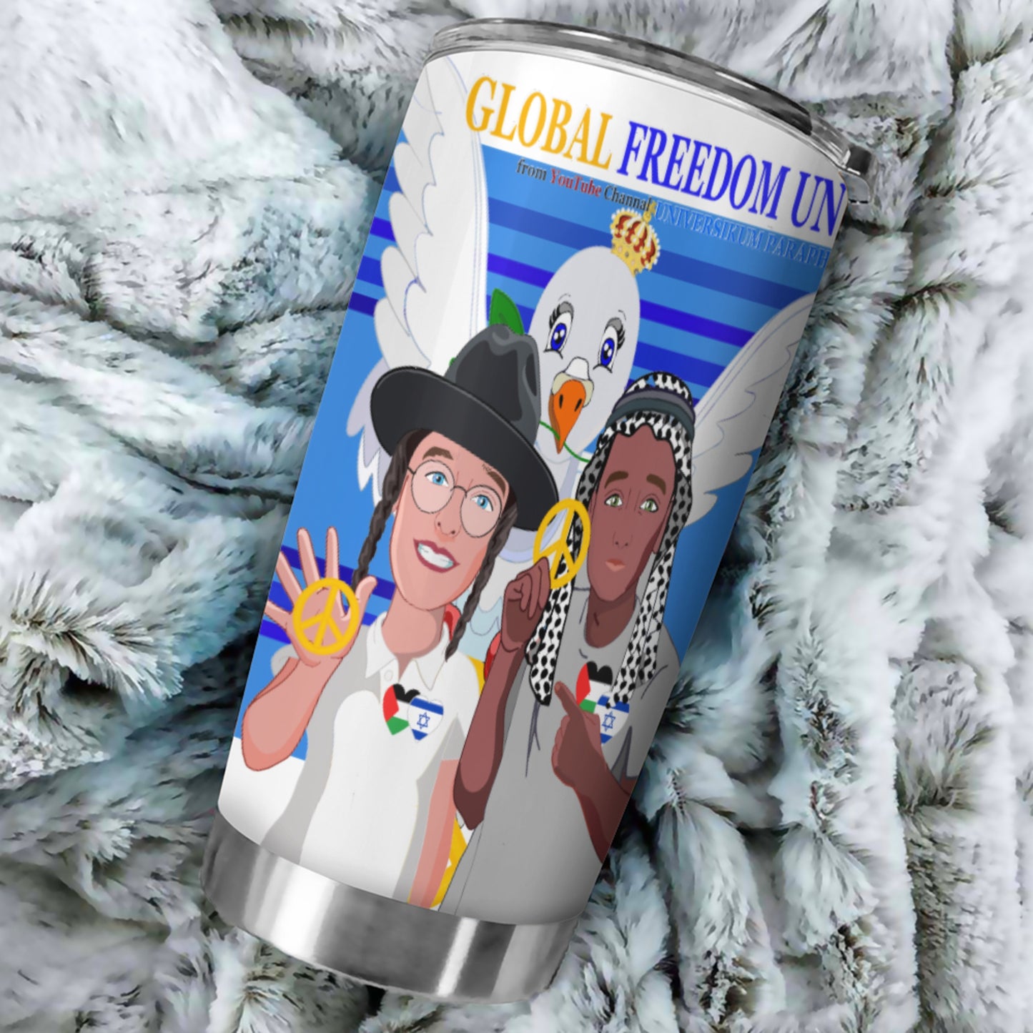 Tumbler Nglobal Freedom United Men Palestina & Israel Deep Blue