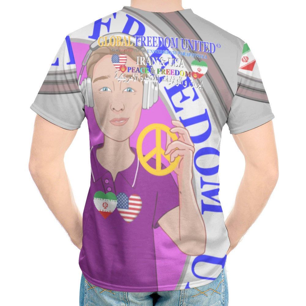 Men´s T-shirt GLOBAL FREEDOM UNITED© Men Iran & USA Grey