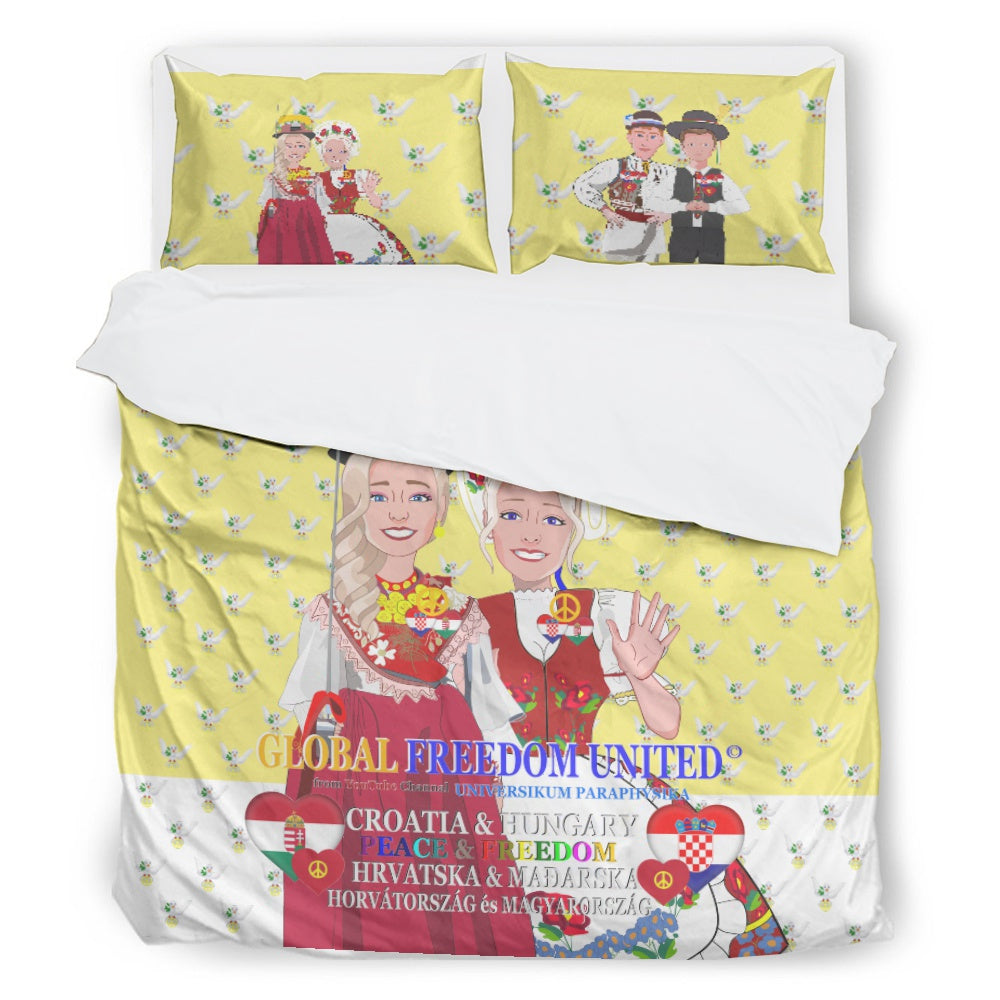 Bed Line GLOBAL FREEDOM UNITED© Girls Croatia & Hungary Yellow Blondie