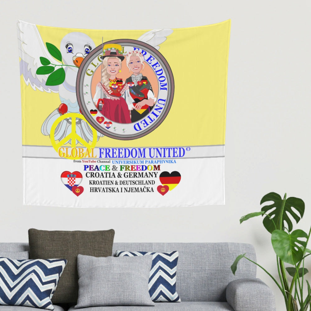 Tapestry GLOBAL FREEDOM UNITED© Women Croatia & Germany Yellow