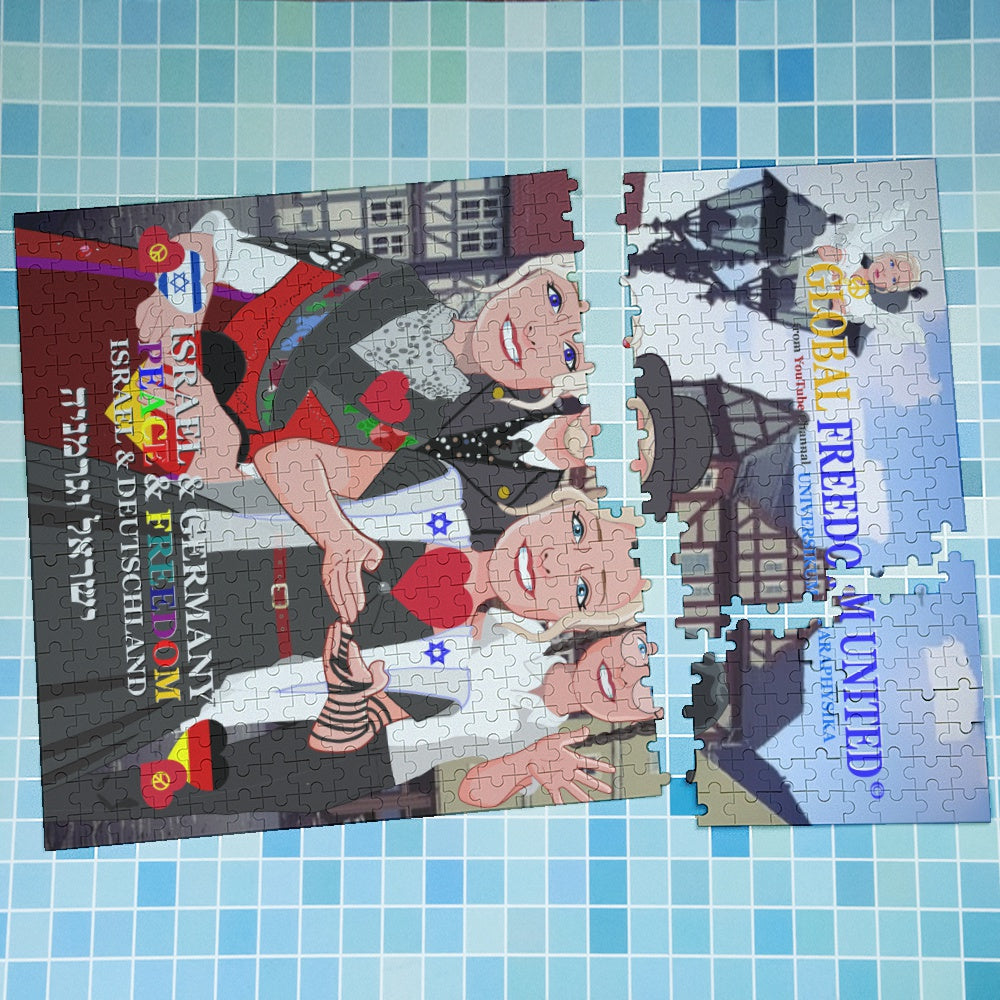 Paper Puzzle Global Freedom United Peace For Germany & Israel Old Peace