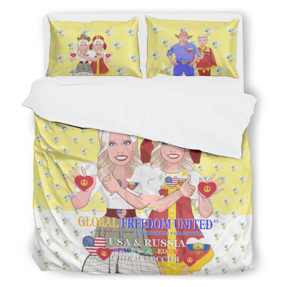 Bed Line GLOBAL FREEDOM UNITED© Women Russia & USA Yellow