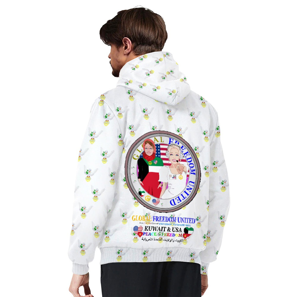 Plush Hoodie GLOBAL FREEDOM UNITED© Women Kuwait & USA Wight