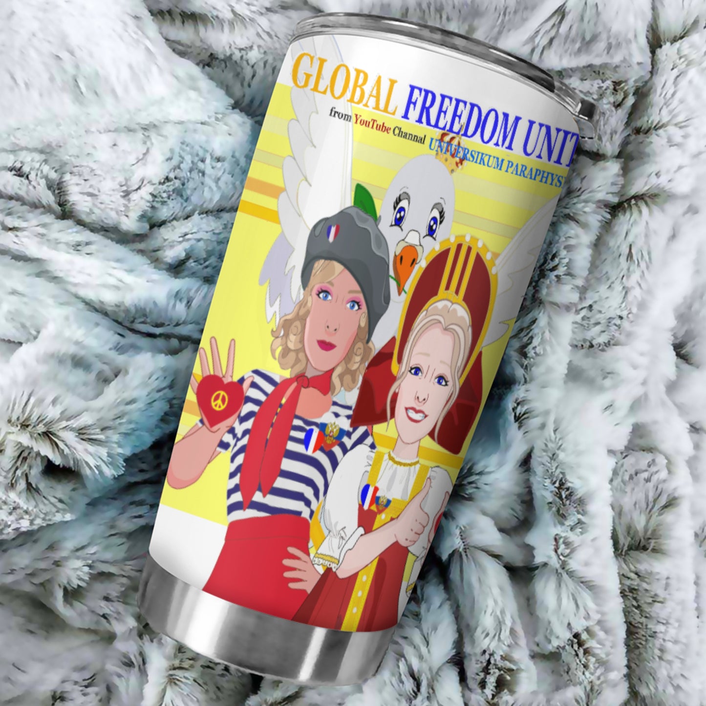 Tumbler Global Freedom United Women French & Russia Old Peace Yellow