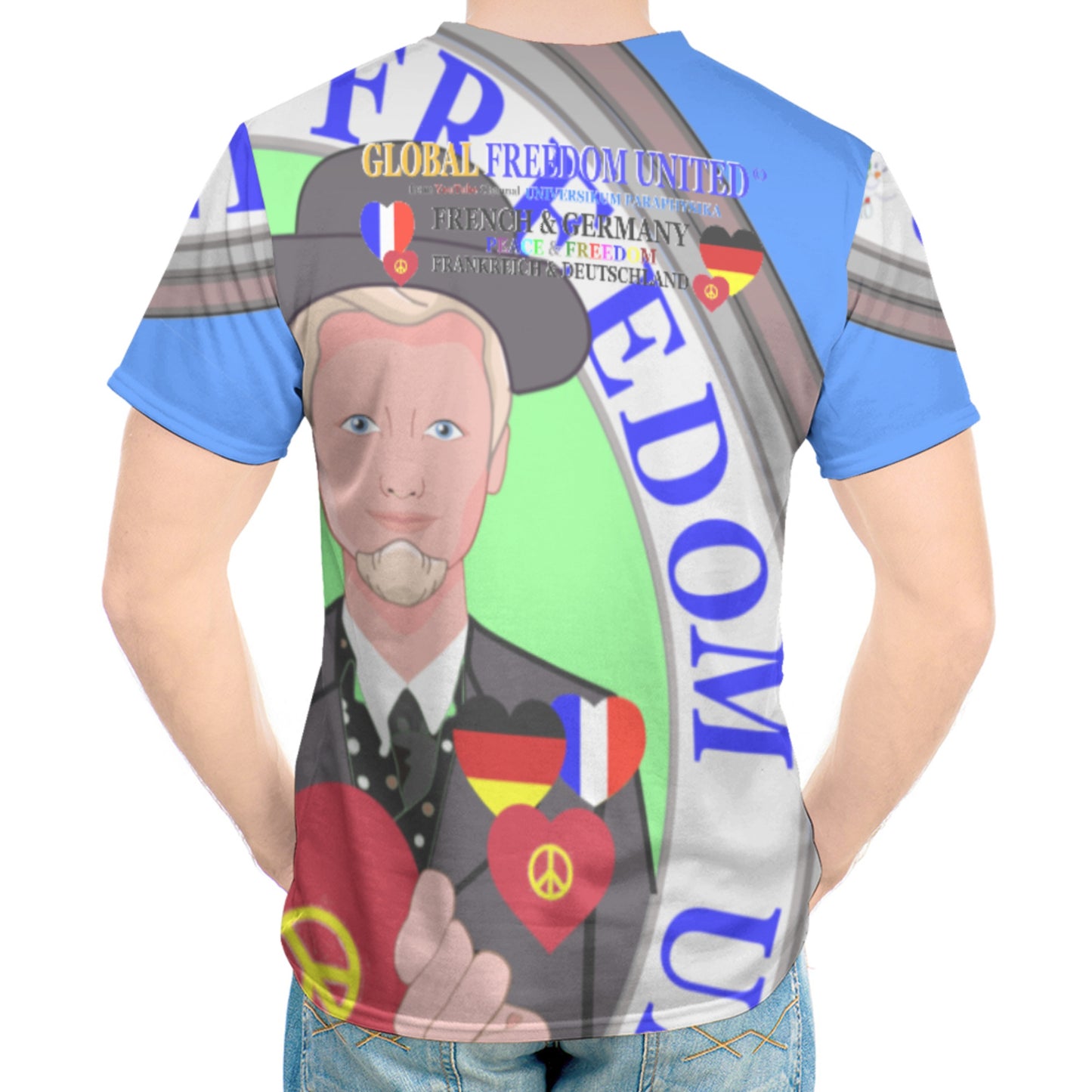 Men´s T-shirt GLOBAL FREEDOM UNITED© Men French & Germany V2 Blue