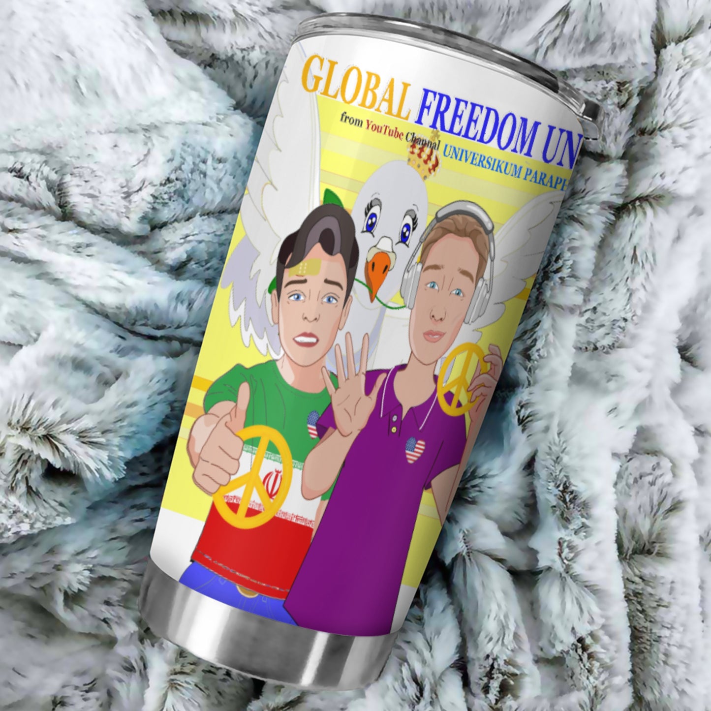 Tumbler GLOBAL FREEDOM UNITED© Men Iran & USA Yellow