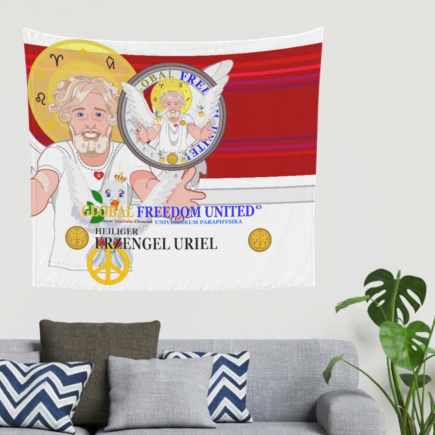 Tapestry Global Freedom United Archangel Uriel German Red