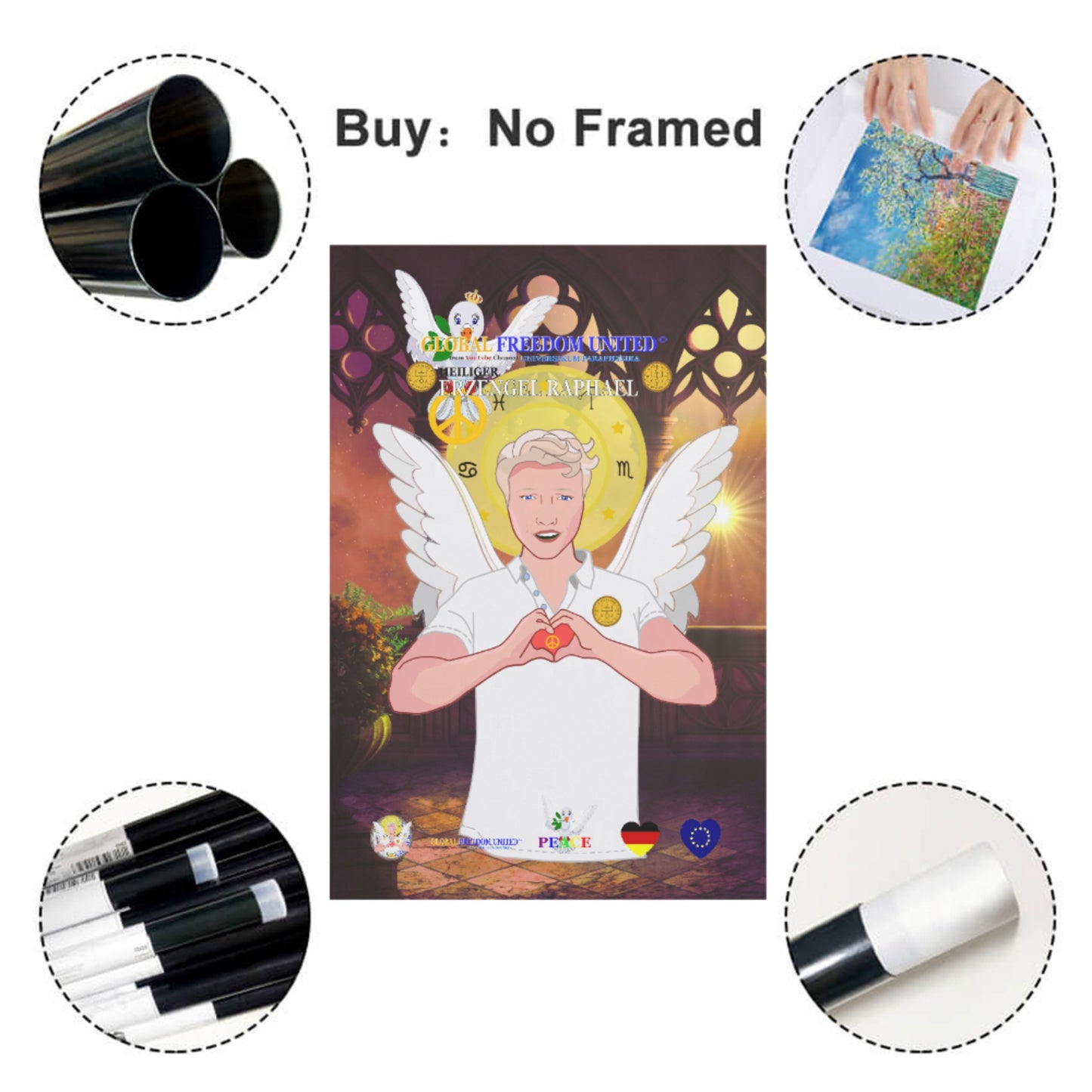 Poster GLOBAL FREEDOM UNITED© Archangel Raphael