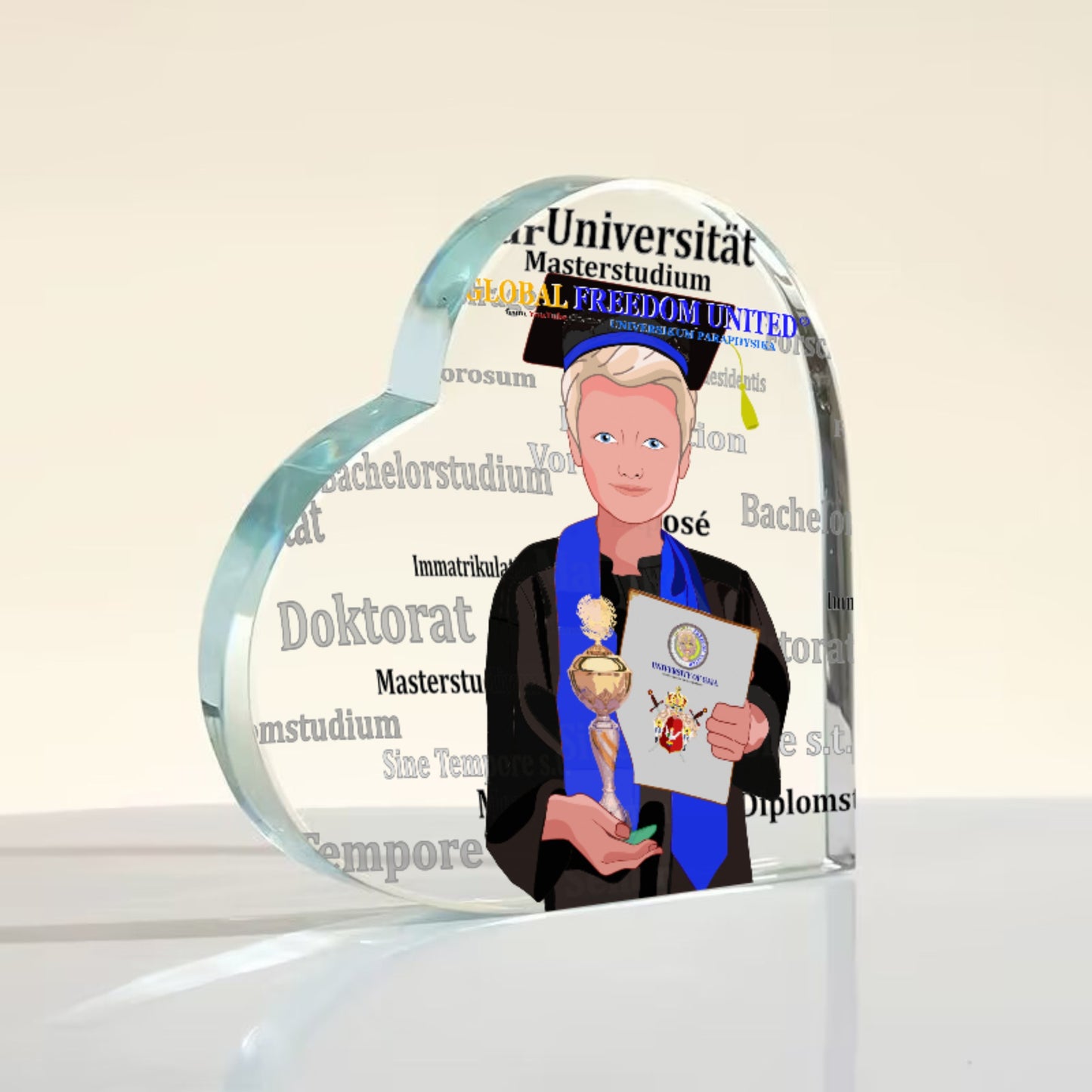 Acryl Heart Global Freedom United Student Boy Cooper Place Blond Hair 1