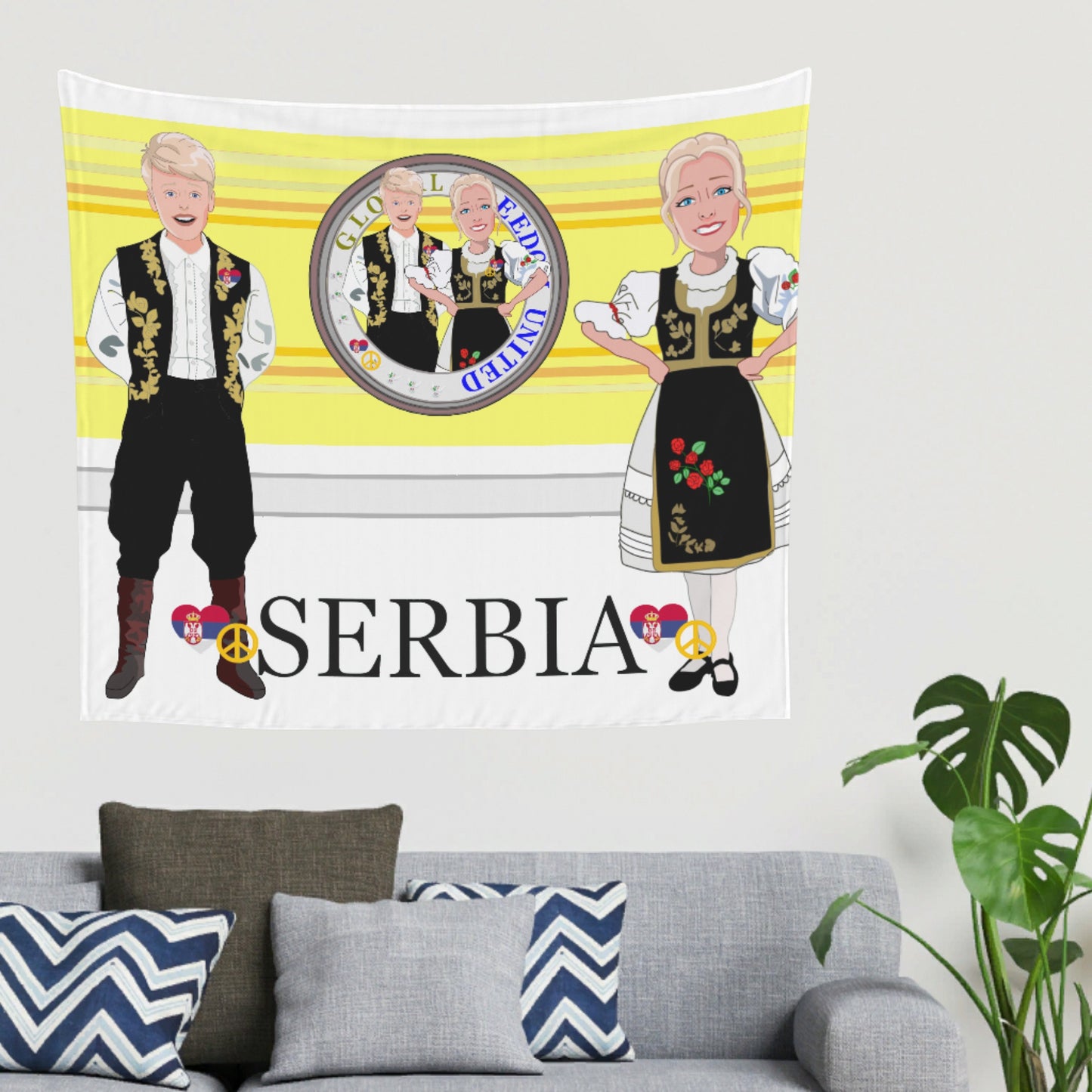 Tapestry Global Freedom United Couple Edition Serbia Black Yellow