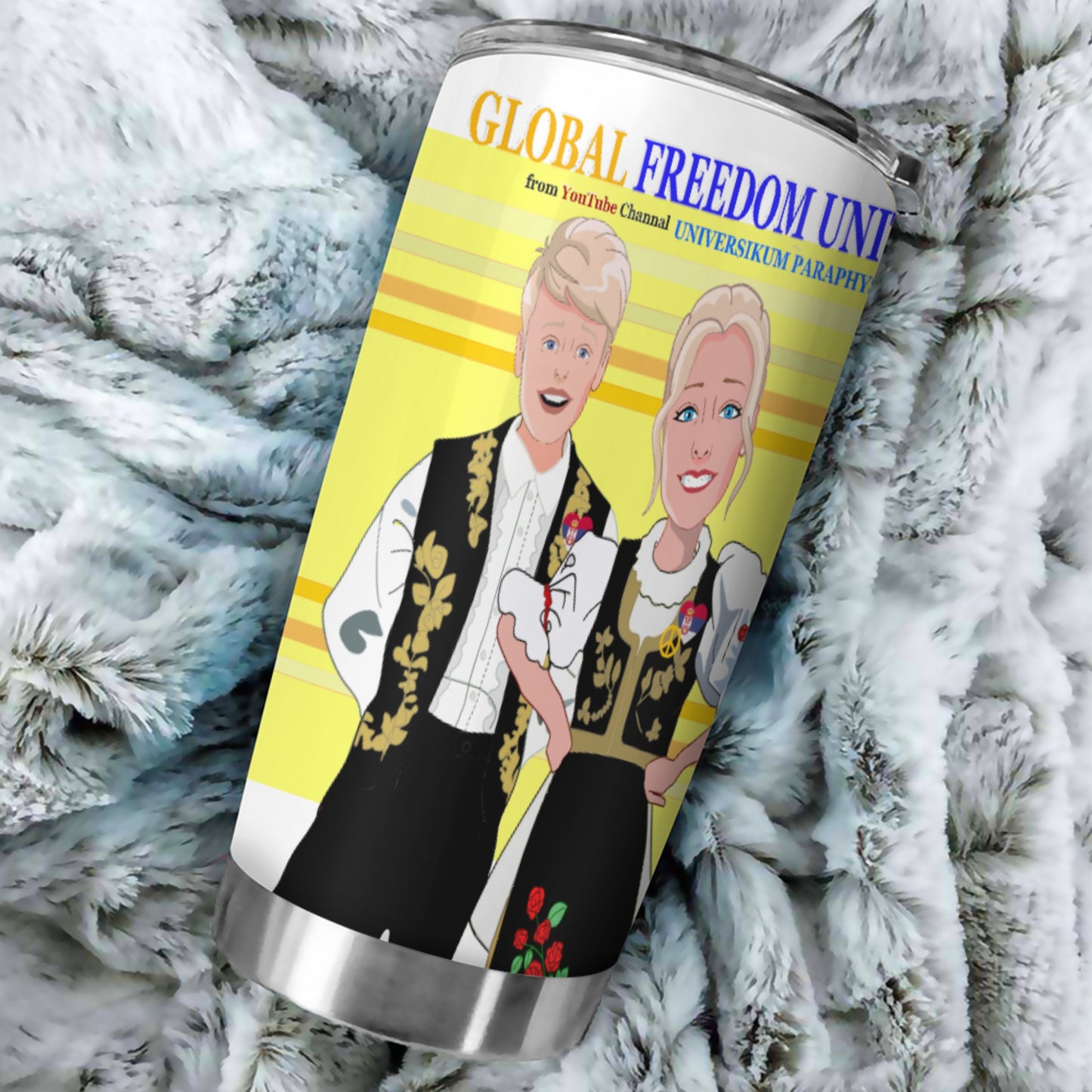 Tumbler Global Freedom United Couple Edition Serbia Black Yellow