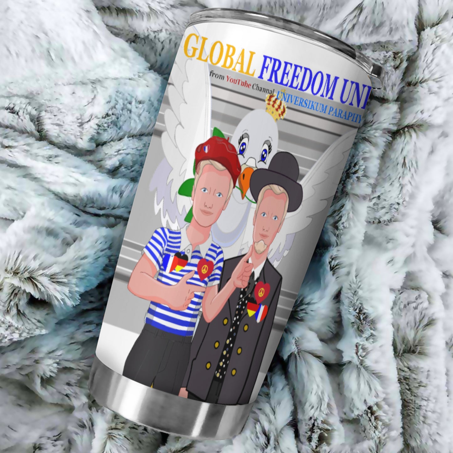 Tumbler Global Freedom United Men French & Germany Old Peace Grey