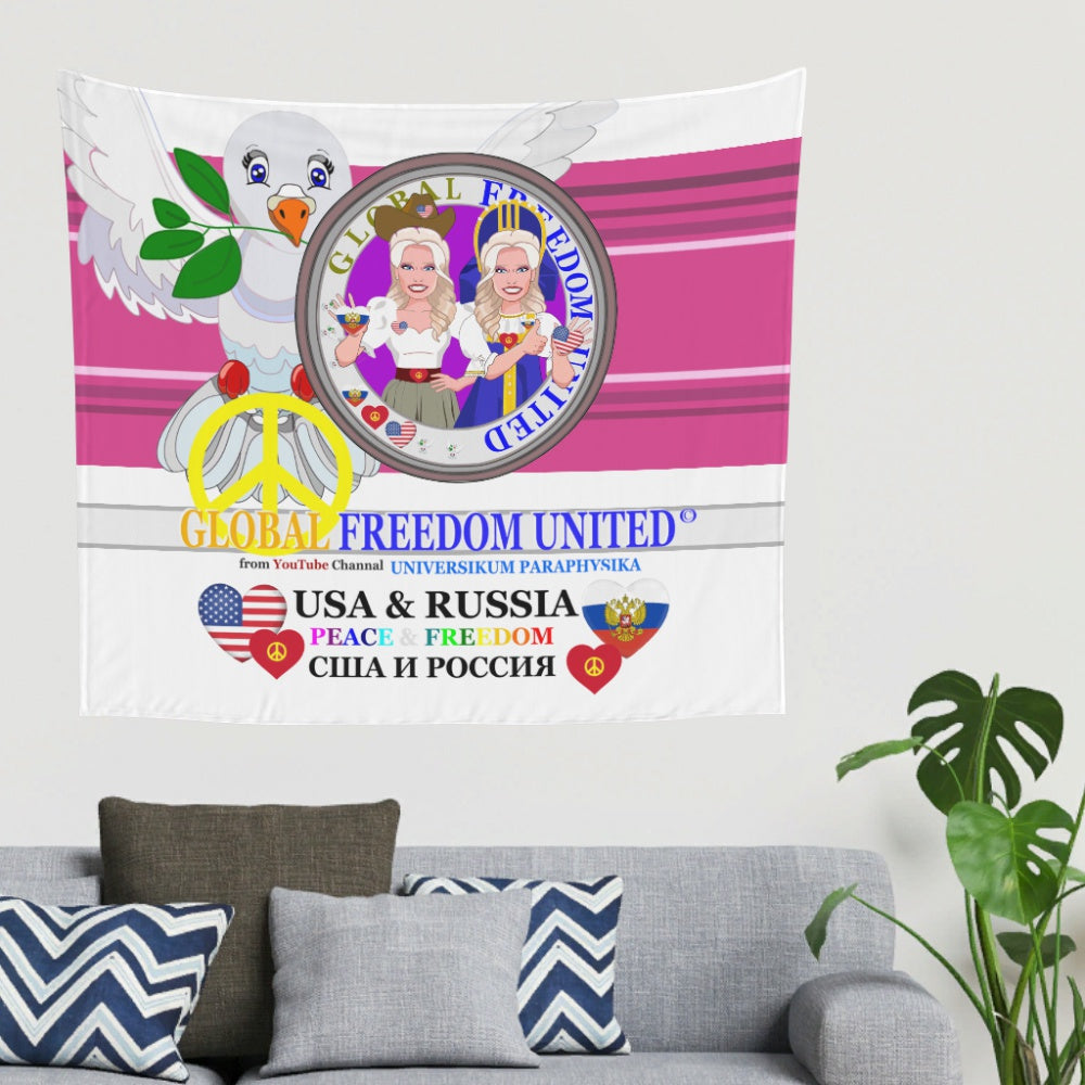 Tapestry Global Freedom United Women Usa & Russia Old Peace Pink