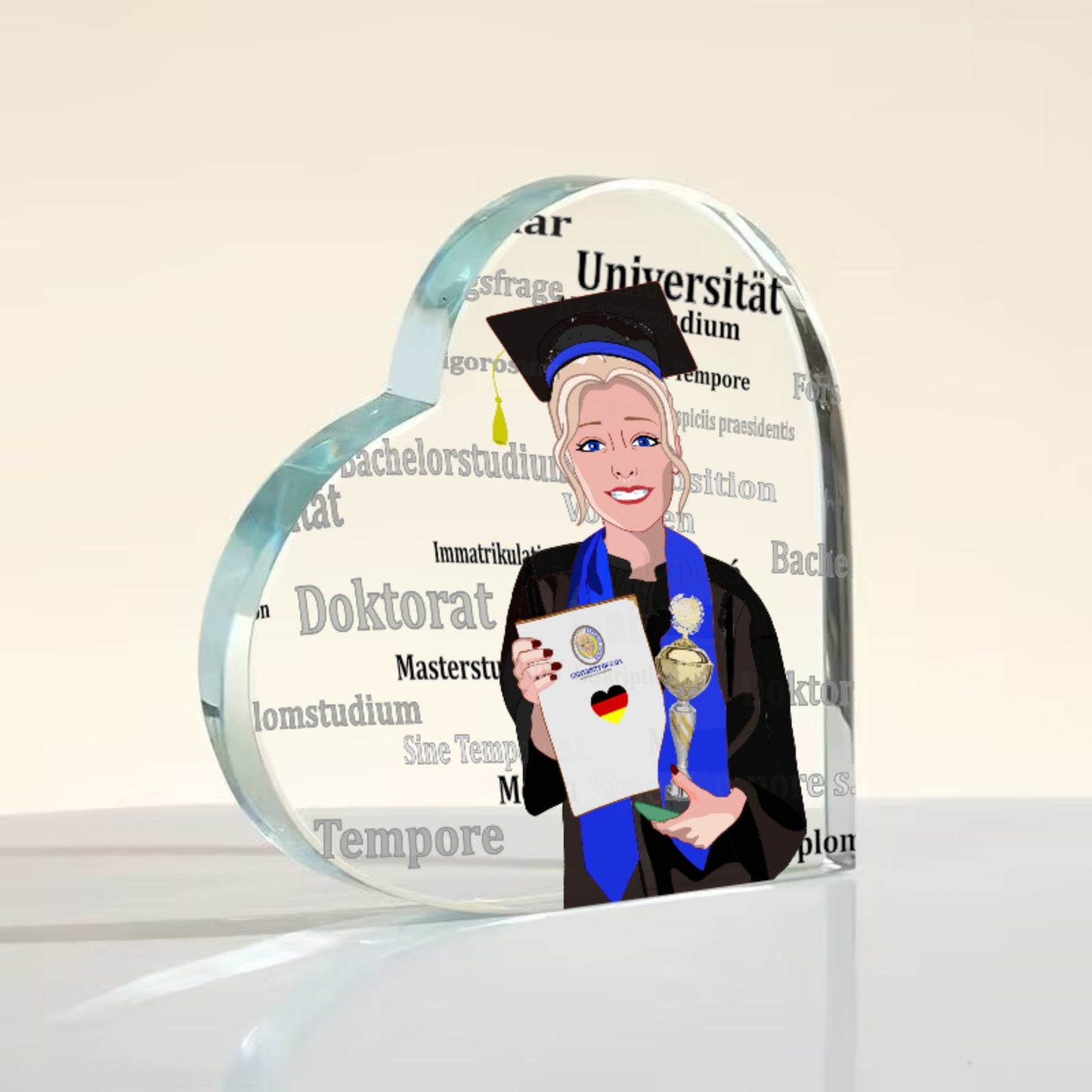 Acryl Haert GLOBAL FREEDOM UNITED© Student Girl Gold Coupl Blond Hair Germany