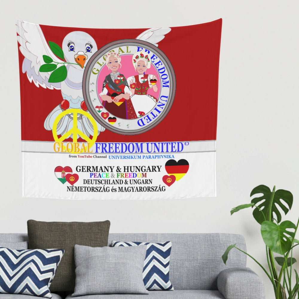Tapestry Global Freedom United Women Hungary & Germany Old Peace Red
