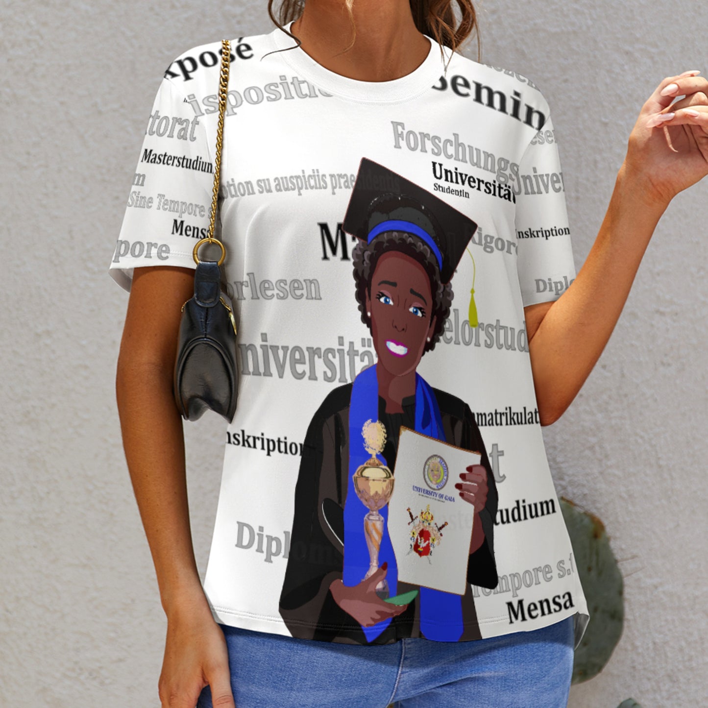 Women´s T-shirt Global Freedom United Afro Student Girl Cooper Place