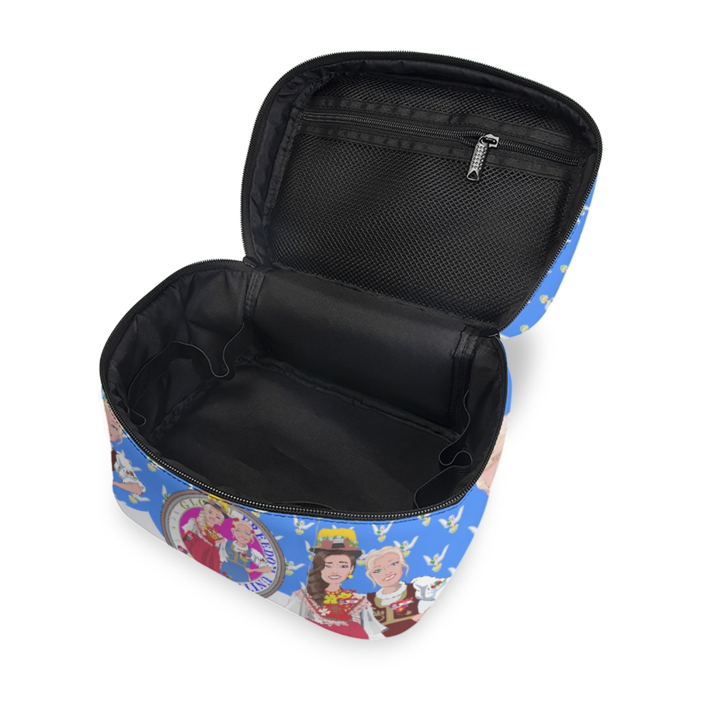 Cosmetic Bag GLOBAL FREEDOM UNITED© Women Croatia & Serbia Blue