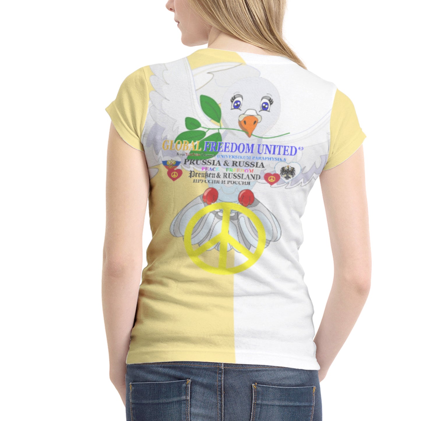 Women´s T-shirt 3 GLOBAL FREEDOM UNITED© Women Prussia & Russia Yellow