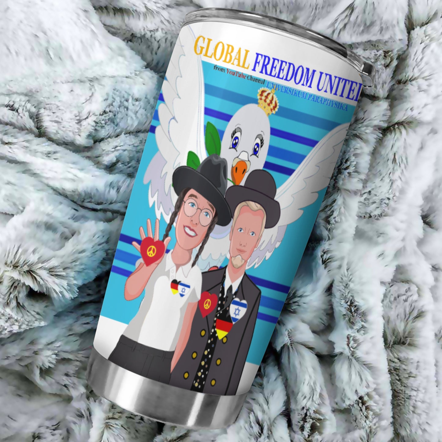 Tumbler GLOBAL FREEDOM UNITED© Men Israel & Germany Blue
