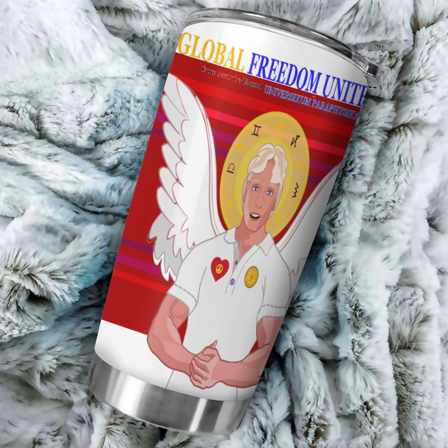 Tumbler Global Freedom United Archangel Michael Hebrew Red